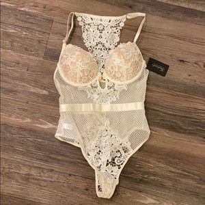 Frederick’s of Hollywood white lingerie bodysuit